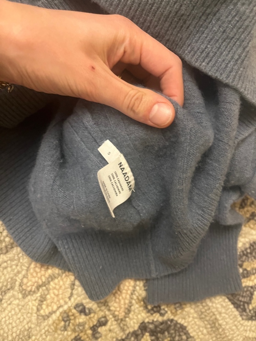 NAADAM Lavender/ light blue cashmere turtleneck sweater - Picture 4 of 7